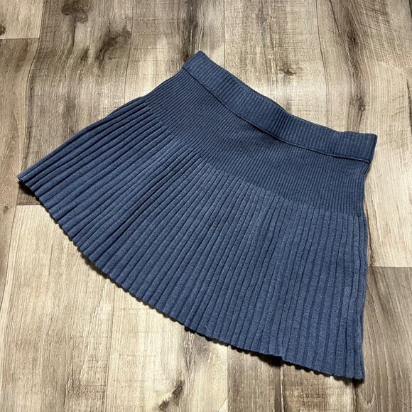 aerie Dresses & Skirts - Aerie High Rise Ribbed Knit Stretch Mini Skirt Blue NWT Women’s Size S